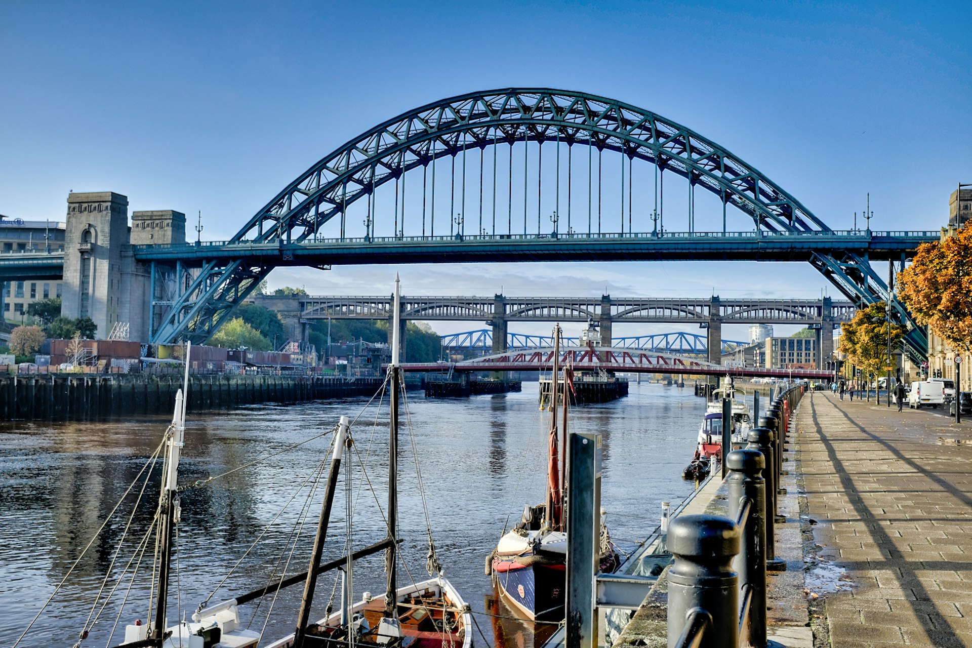 Newcastle River Tyne with the Tyne Bridge